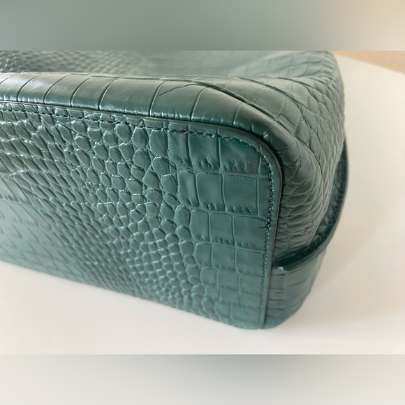 Nordstom Laura Croc Embossed Green Leather Handbag - Picture 5 of 9